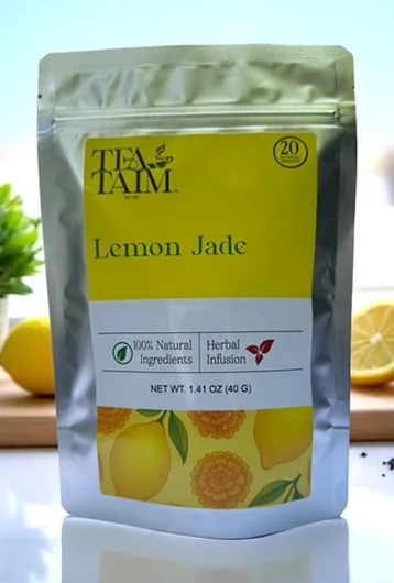 Refreshing Lemon Jade Green Tea with marigold petals and lemon peels